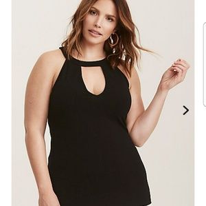 Black High Neck Cutaway Foxy Tank - Torrid size 1
